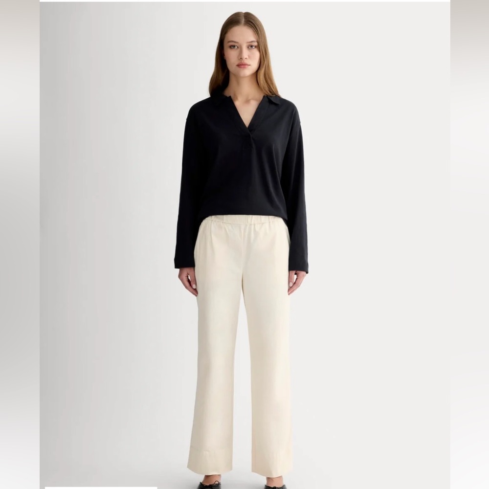 Everlane The Easy Pant Canvas Straight Leg Mid Rise Pull On Size M